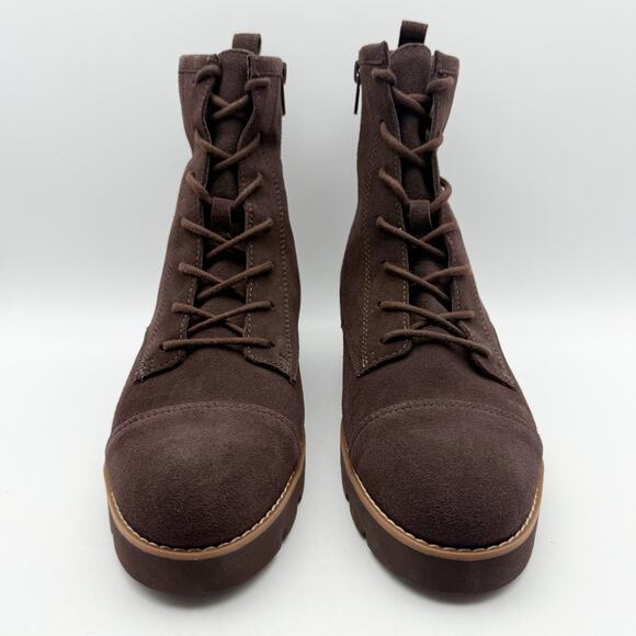 VIONIC Womens Lani ll Combat Boot US 8 Wide Brown Suede Water Repellent NWOB - Picture 5 of 11